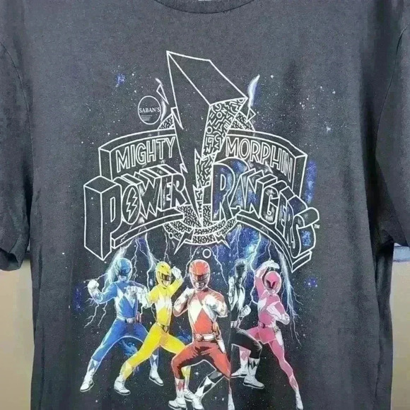 Old Navy Mens Black Large Power Rangers  T-shirt - Picture 2 of 5